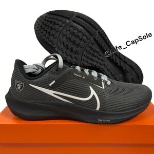 Mens 8.5 Nike Air Zoom Pegasus 40 Las Vegas Raiders Black Shoes DZ5953-001 NEW